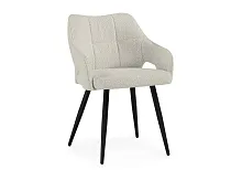 Стул на металлокаркасе Hera beige / black 15844 Woodville, бежевый/букле, ножки/металл/чёрный, размеры - ****550*600