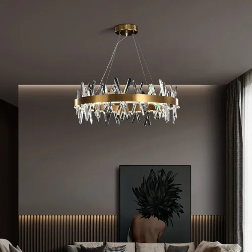 Люстра подвесная CAROLA CROSS D60 196914-23 ImperiumLoft прозрачная на 1 лампу, основание латунь в стиле современный фото 9
