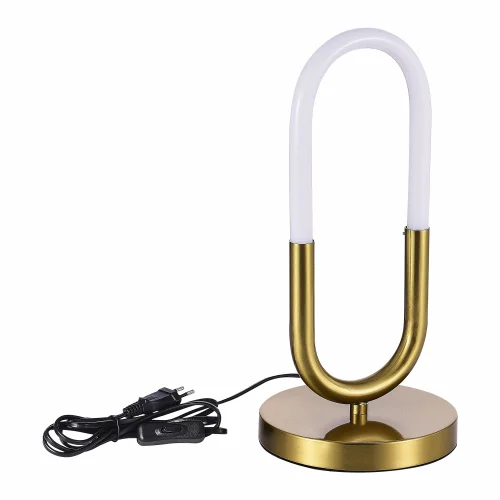 Настольная лампа LED Mofisto SL1579.304.01 ST-Luce белая 1 лампа, основание золотое металл в стиле современный  фото 2