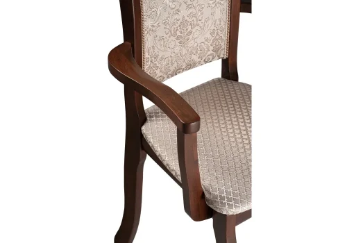 Кресло Вилмот темный орех / бежевый 527064 Woodville, бежевый/ткань, ножки/массив березы дерево/орех, размеры - ****500*500 фото 6