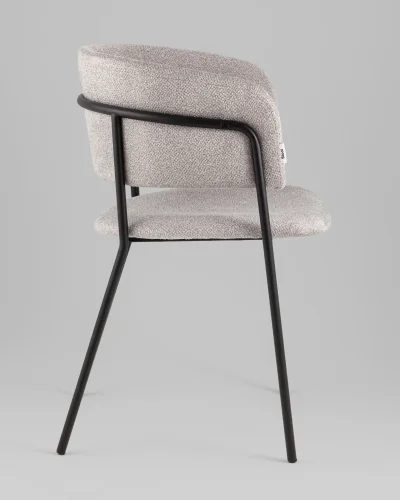Кресло Нэлли New, буклированный велюр серый УТ000039978 Stool Group, серый/букле, ножки/металл/чёрный, размеры - ***** фото 3