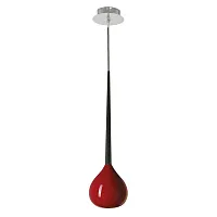 Светильник подвесной 808112 Lightstar красный 1 лампа, основание хром в стиле арт-деко 