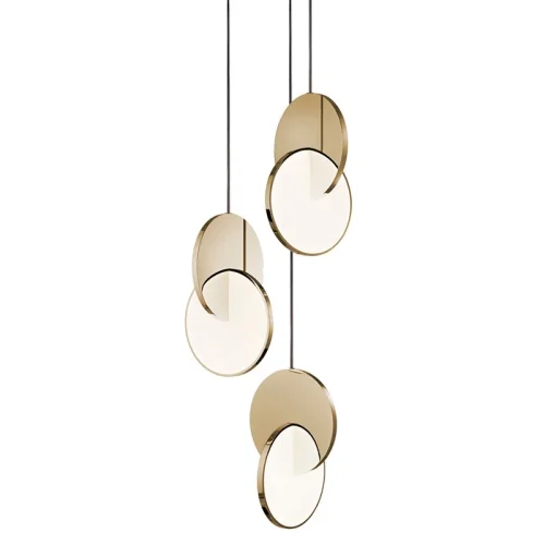 Светильник подвесной ECLIPSE PENDANT LIGHT by broom Gold 208263-26 ImperiumLoft белый на 1 лампу, основание золотое в стиле современный фото 12