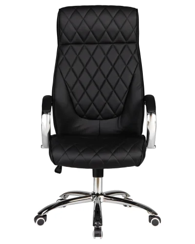 Офисное кресло для руководителей 117B-LMR BENJAMIN, цвет чёрный Dobrin, чёрный/экокожа, ножки/металл/хром, размеры - 1200*1270***670*670 фото 6