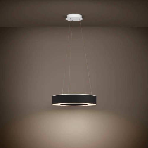 Светильник подвесной LED Guamare 39992 Eglo белый 1 лампа, основание чёрное в стиле современный  фото 2