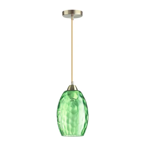 Светильник подвесной Sapphire 4484/1 Lumion зелёный 1 лампа, основание античное бронза в стиле современный выдувное фото 2