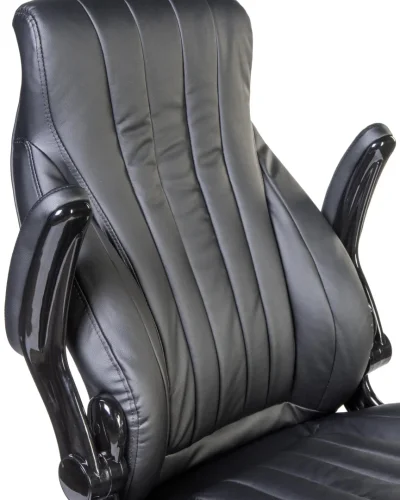 Офисное кресло для руководителей 112B-LMR WARREN, цвет чёрный Dobrin, чёрный/экокожа, ножки/металл/чёрный, размеры - 1140*1210***720*810 фото 9