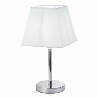 Настольная лампа Grinda SLE107604-01 Evoluce белая 1 лампа, основание хром металл в стиле современный 