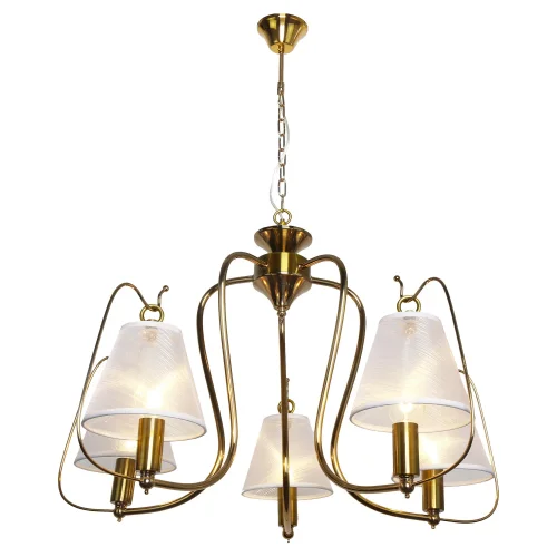 Люстра подвесная Montana LSP-8210 Lussole белая на 5 ламп, основание бронзовое в стиле современный 