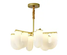 Люстра потолочная LED Нера 07679-6,33 Kink Light белая на 12 ламп, основание золотое в стиле арт-деко современный 