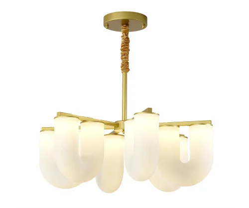 Люстра потолочная LED Нера 07679-6,33 Kink Light белая на 12 ламп, основание золотое в стиле современный арт-деко 