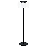 Торшер LED Briaglia-C 99037 Eglo  белый прозрачный 1 лампа, основание чёрное в стиле хай-тек современный
