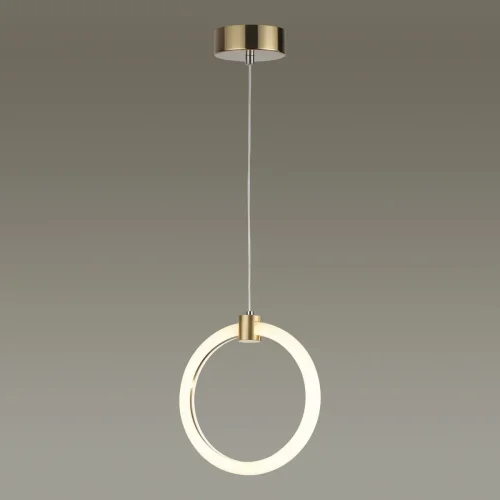 Светильник подвесной LED Nova 5297/7L Lumion белый 1 лампа, основание золотое в стиле минимализм кольца фото 3
