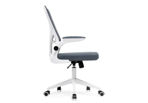 Компьютерное кресло Konfi dark gray / white 15328 Woodville, серый/сетка ткань, ножки/металл/белый, размеры - *1110***600*660 фото 4