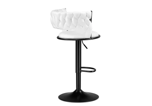 Барный стул Lotus white / black 15682 Woodville, белый/велюр, ножки/металл/чёрный, размеры - *1140***520*500 фото 4