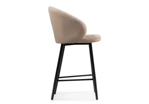 Полубарный стул Бэнбу velutto 05 / черный 499988 Woodville, бежевый/велюр, ножки/металл/чёрный, размеры - ****550*560 фото 3