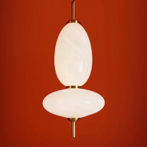 Светильник подвесной LED Solare FR5594PL-L11B Freya белый на 1 лампу, основание чёрное в стиле современный фото 4