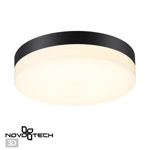 Потолочный светильник LED Opal 358882 Novotech уличный IP54 чёрный 1 лампа, плафон белый в стиле хай-тек современный LED фото 2