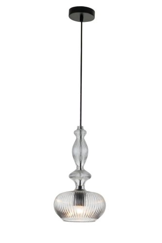 Светильник подвесной Ideale V000130 Indigo прозрачный 1 лампа, основание чёрное в стиле классический выдувное фото 4