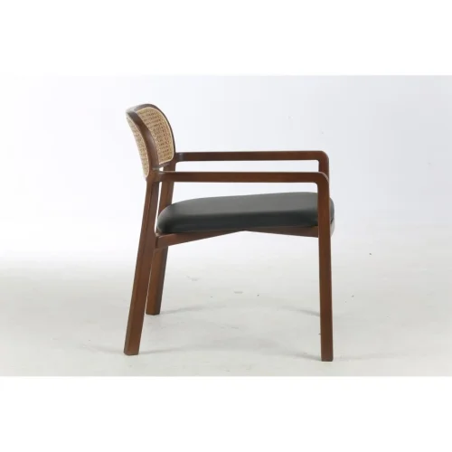 Стул Davis 701055 Milosh Tendence, чёрный/экокожа, ножки/дерево/коричневый, размеры - ***625*655* фото 7