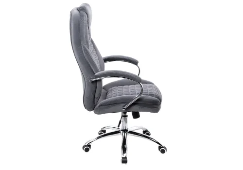 Компьютерное кресло Herd dark grey 11904 Woodville, серый/велюр, ножки/металл/хром, размеры - *1250***680*730 фото 3