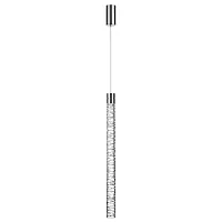 Светильник подвесной Pilar 7146/5L Odeon Light прозрачный на 1 лампу, основание хром в стиле классический современный трубочки Светильник подвесной Pilar 7146/5L Odeon Light прозрачный на 1 лампу, основание хром в стиле классический современный трубочки