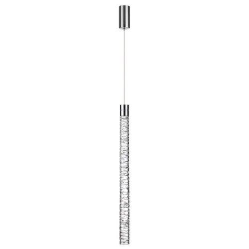 Светильник подвесной Pilar 7146/5L Odeon Light прозрачный на 1 лампу, основание хром в стиле классический современный трубочки Светильник подвесной Pilar 7146/5L Odeon Light прозрачный на 1 лампу, основание хром в стиле классический современный трубочки