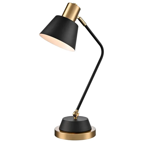 Настольная лампа офисная 480-404-01 Velante чёрная на 1 лампу, основание чёрное металл в стиле лофт современный 