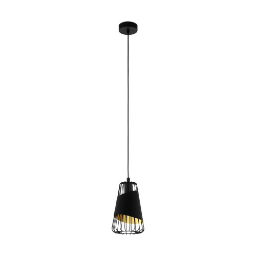Светильник подвесной лофт Austell 49447 Eglo чёрный 1 лампа, основание чёрное в стиле лофт 