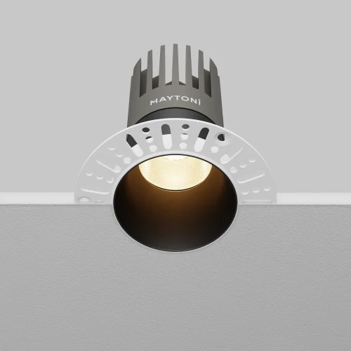Светильник точечный LED Dip DL122-15W-3K-TRS-B Maytoni чёрный на 1 лампу, основание чёрное в стиле современный хай-тек круглый для затирки фото 6