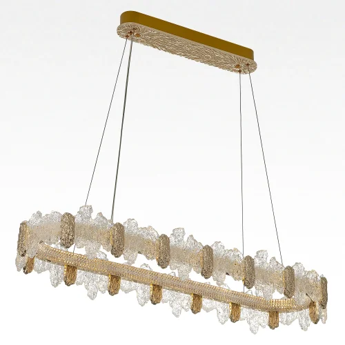 Люстра подвесная LED с пультом Lava CL250172 Citilux прозрачная янтарная на 1 лампу, основание золотое в стиле современный овал с пультом фото 2 Люстра подвесная LED с пультом Lava CL250172 Citilux прозрачная янтарная на 1 лампу, основание золотое в стиле современный овал с пультом фото 2