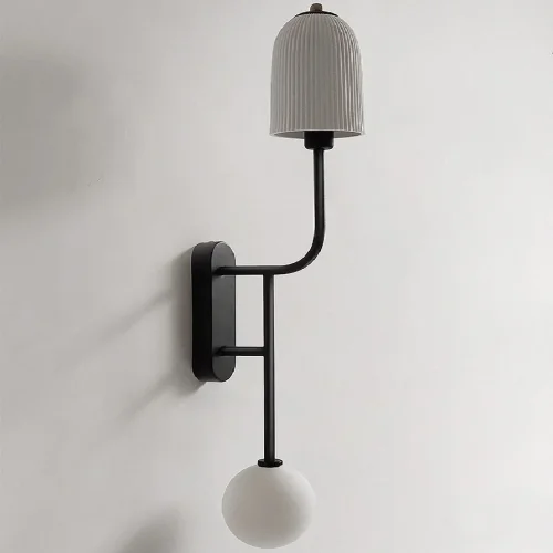 Настенный светильник OLLY B WALL 167684-26 ImperiumLoft белый на 1 лампу, основание чёрное в стиле современный фото 2 Настенный светильник OLLY B WALL 167684-26 ImperiumLoft белый на 1 лампу, основание чёрное в стиле современный фото 2