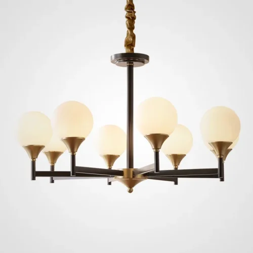 Люстра подвесная ERA 8 177882-26 ImperiumLoft белая на 8 ламп, основание латунь в стиле современный 