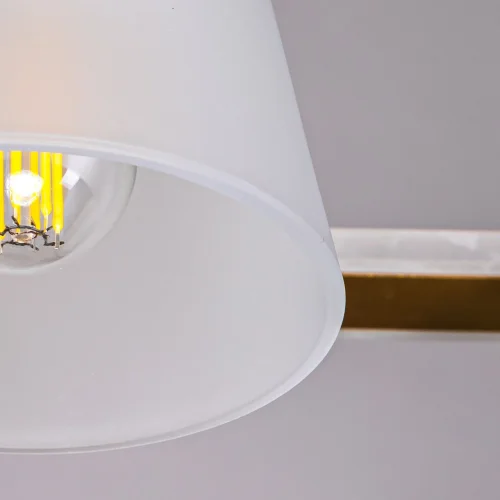 Люстра потолочная Тетро 673017805 DeMarkt белая на 5 ламп, основание золотое в стиле современный  фото 10