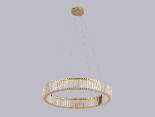 Люстра подвесная LED 8441/S gold new Newport прозрачная на 1 лампу, основание золотое в стиле современный 