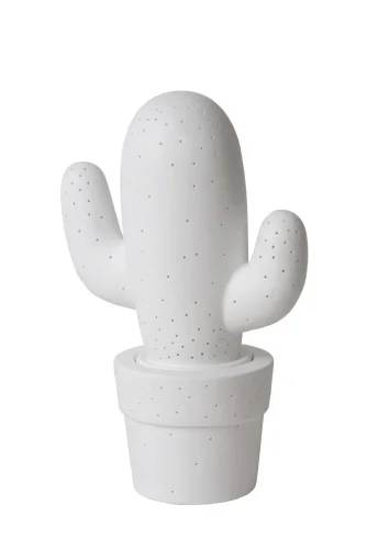 Настольная лампа CACTUS 13513/01/31 Lucide белая на 1 лампу, основание белое керамика в стиле кантри фото 2
