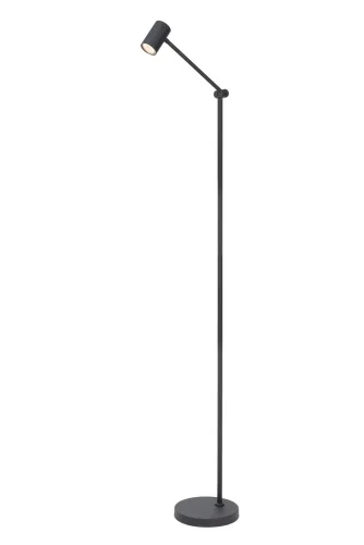 Торшер LED Tipik 36722/03/30 Lucide для чтения чёрный на 1 лампу, основание чёрное в стиле современный 