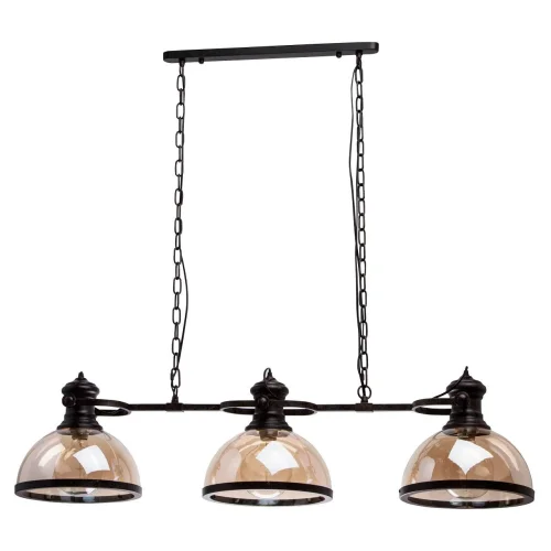 Светильник подвесной лофт Нойвид 682012103 MW-Light прозрачный янтарный на 3 лампы, основание чёрное в стиле лофт 