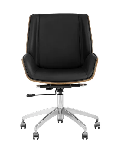 Кресло офисное TopChairs Crown, черное УТ000030887 Stool Group, чёрный/экокожа, ножки/металл/хром, размеры - ****600*620 фото 3