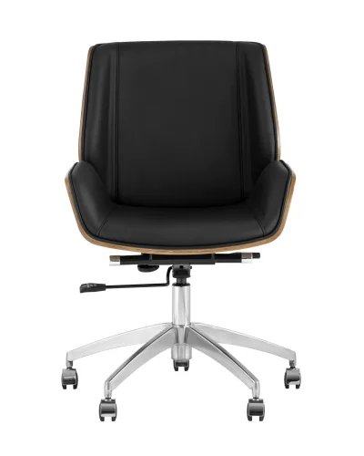 Кресло офисное TopChairs Crown, черное УТ000030887 Stool Group, чёрный/экокожа, ножки/металл/хром, размеры - ****600*620 фото 7