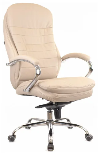 Кресло руководителя Valencia M Кожаное Бежевый EC-330-2 Leather Beige Everprof, бежевый/кожа, ножки//, размеры - 1200*1260***660*