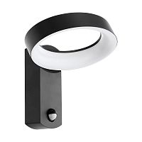 Настенный светильник LED с датчиком движения PERNATE 97308 Eglo уличный IP44 чёрный 1 лампа, плафон чёрный в стиле современный LED