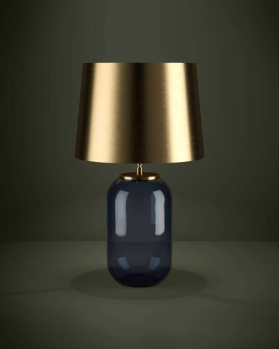 Настольная лампа Cuite 390064 Eglo матовая латунь 1 лампа, основание голубое стекло металл в стиле современный  фото 2