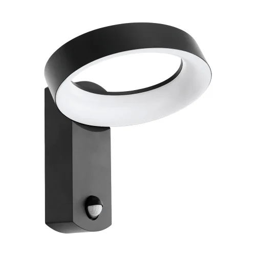 Настенный светильник уличный LED с датчиком движения PERNATE 97308 Eglo уличный IP44 чёрный на 1 лампу, плафон чёрный в стиле современный LED