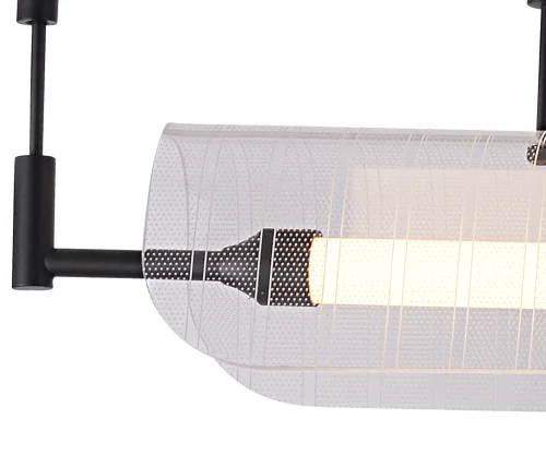 Светильник подвесной LED Аника 08021-120P,19 Kink Light прозрачный на 1 лампу, основание чёрное в стиле хай-тек современный линейный фото 2