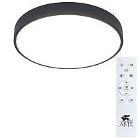 Светильник потолочный LED с пультом Arena A2661PL-1BK Arte Lamp белый 1 лампа, основание чёрное в стиле хай-тек с пультом