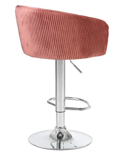 Стул барный 5025-LM DARCY,  цвет сиденья бронзово-розовый (1922-17), цвет основания хром Dobrin, розовый/велюр, ножки/металл/хром, размеры - 860*1070***510*460 фото 4
