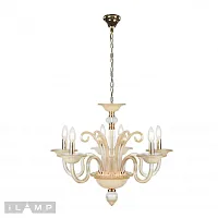 Люстра подвесная Classic P2318-6GD iLamp без плафона на 6 ламп, основание бежевое золотое в стиле современный американский 