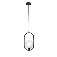 Светильник подвесной V2931-1/1S Vitaluce белый 1 лампа, основание чёрное в стиле арт-деко 
