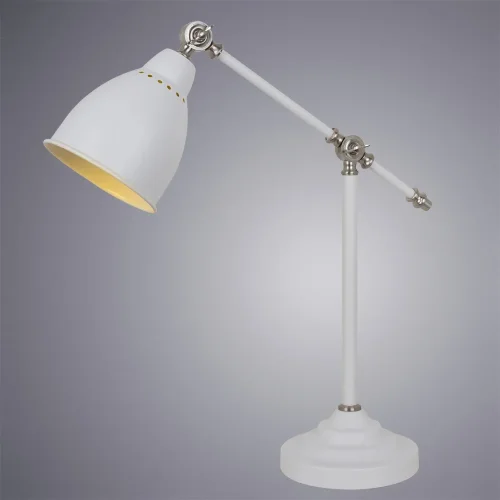 Настольная лампа лофт Braccio A2054LT-1WH Arte Lamp белая 1 лампа, основание белое металл в стиле лофт  фото 2
